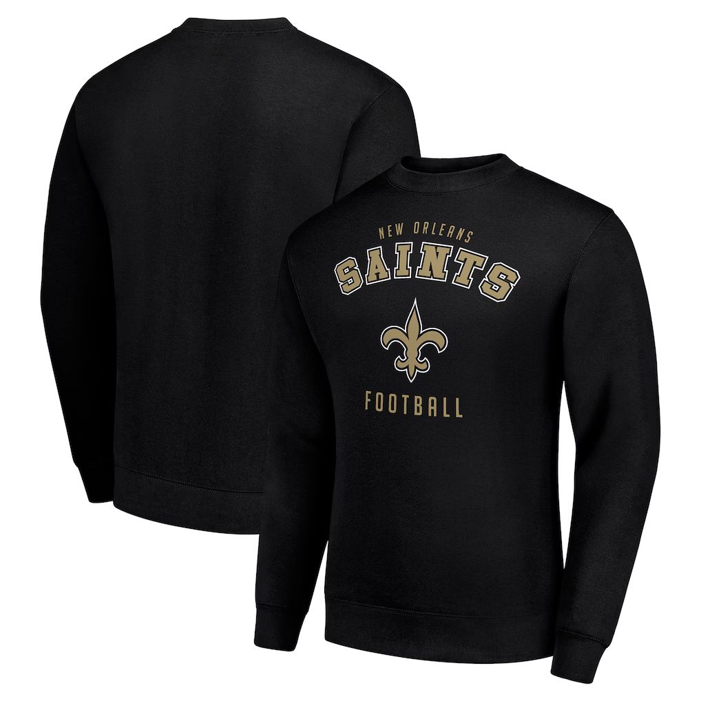 Men 2026 NFL New Orleans Saints black round-neck sweatshirt style 01